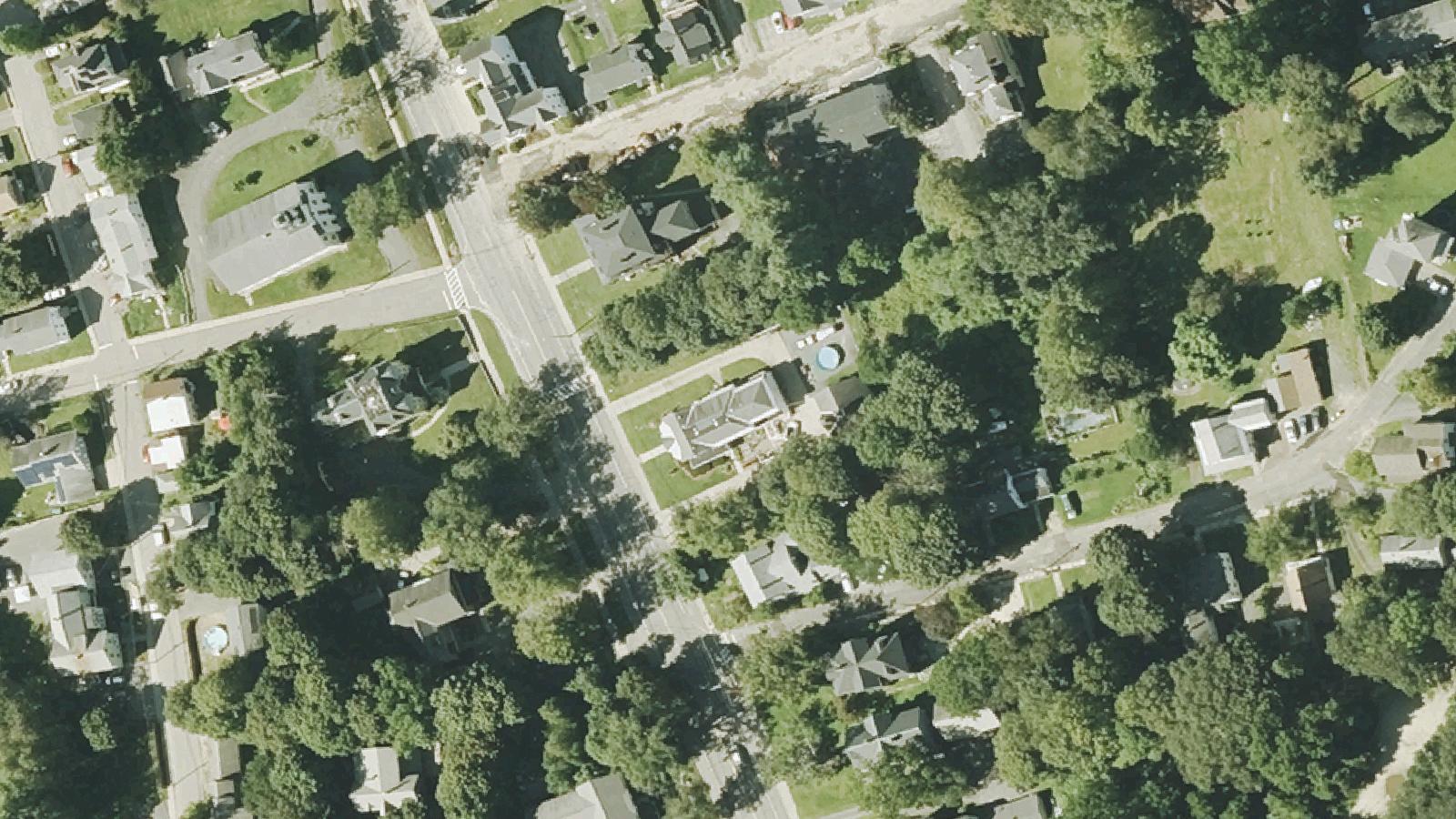 Aerial survey view of Mack Cemetery