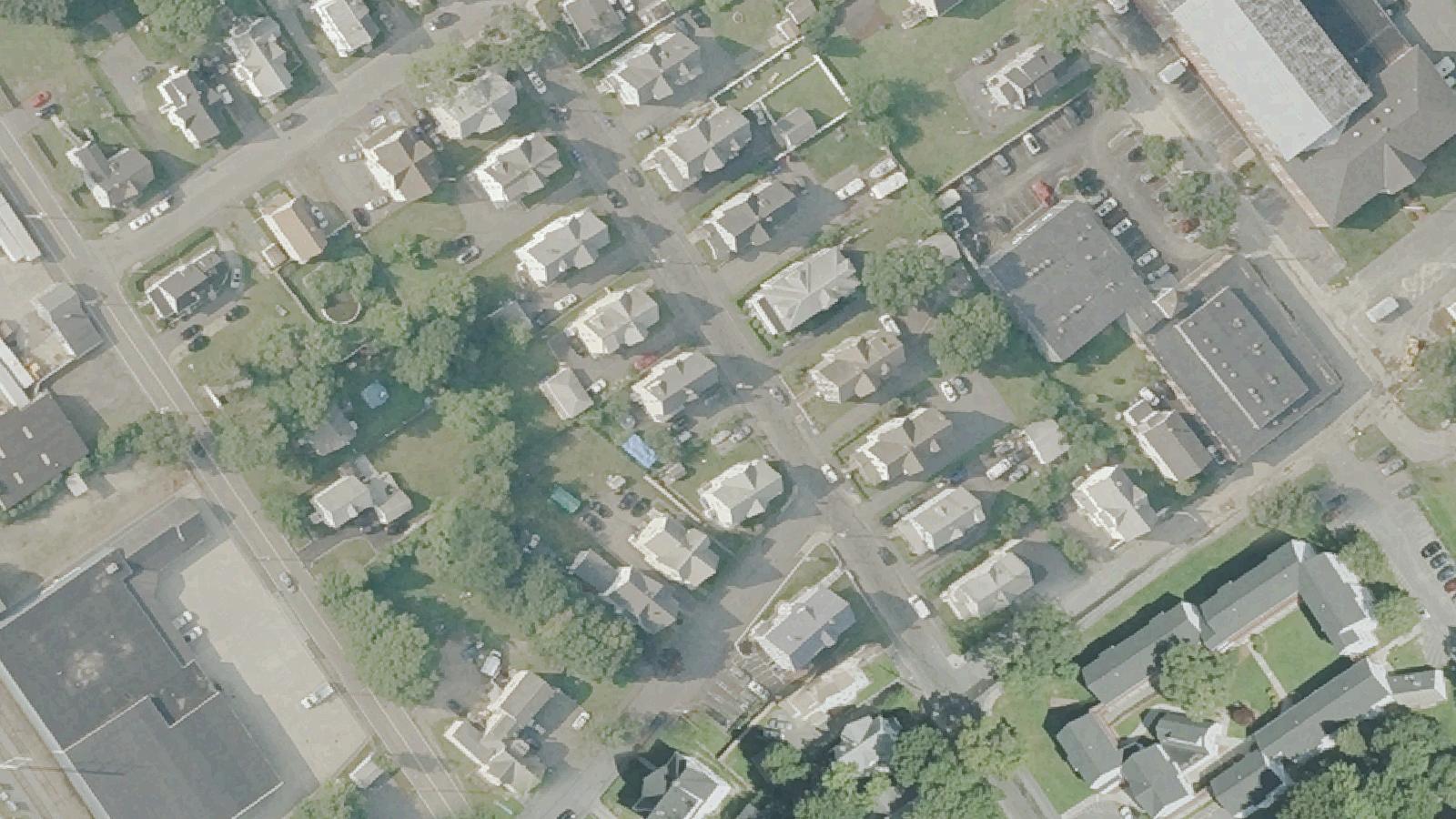 Aerial survey view of Mayflower Hill Cemetery (Taunton State Hospital Graves)