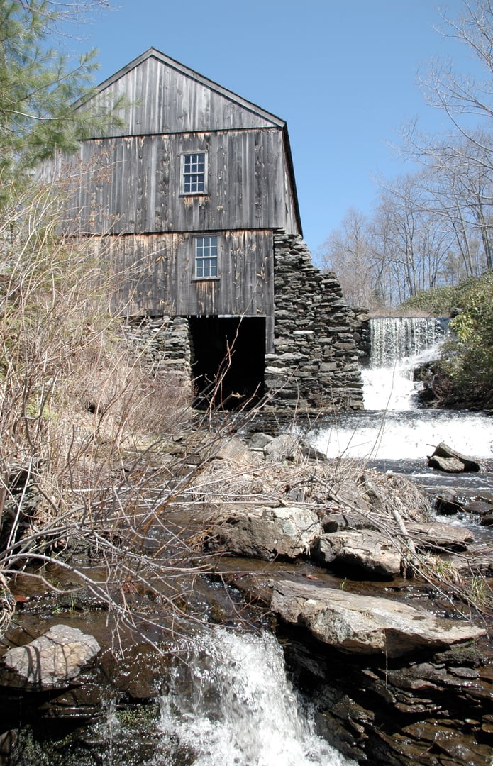 Historic sawmill at Moore State Park, Paxton, Massachusetts.