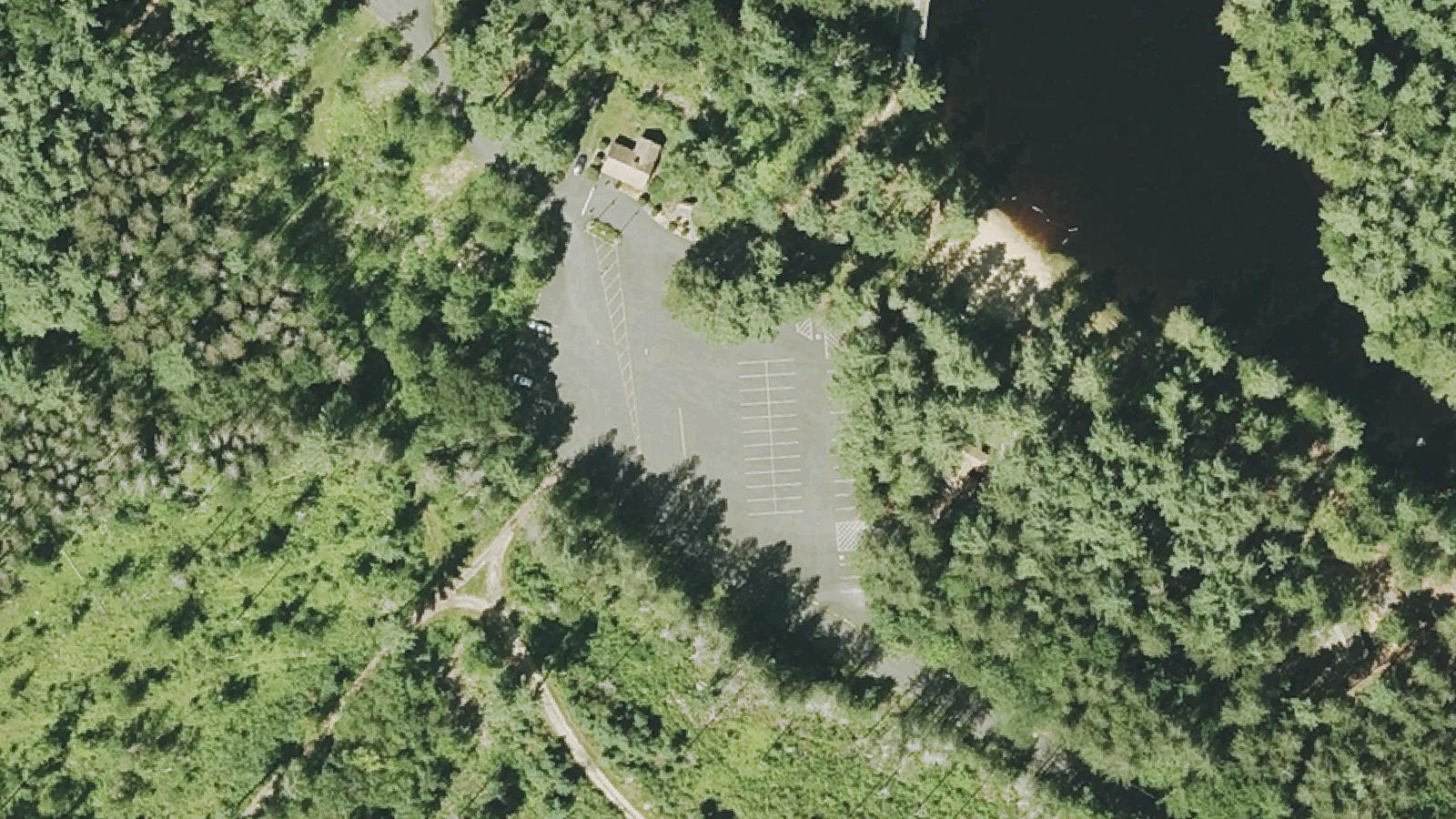 Aerial survey view of New Boston Cemetery (Otter River State Forest)