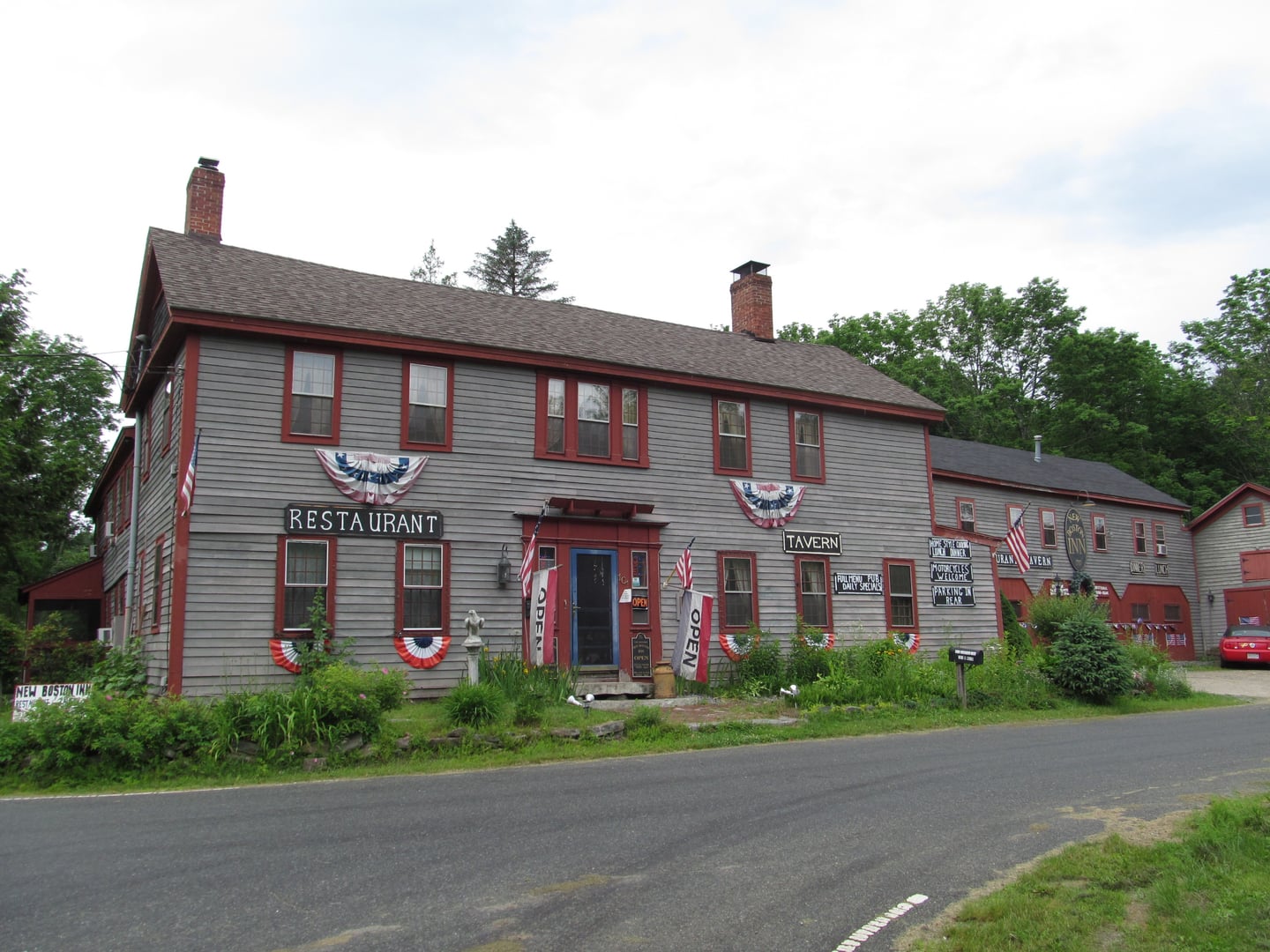 The historic c.1750 New Boston Inn in the New Boston village of Sandisfield, Massachusetts