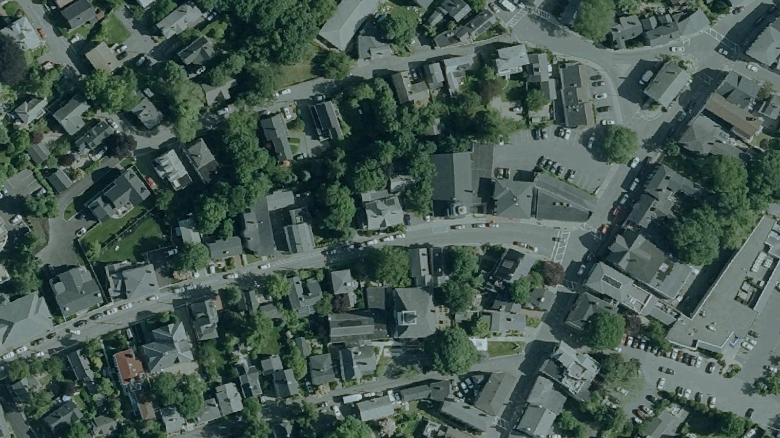 Aerial survey view of Old Burial Hill