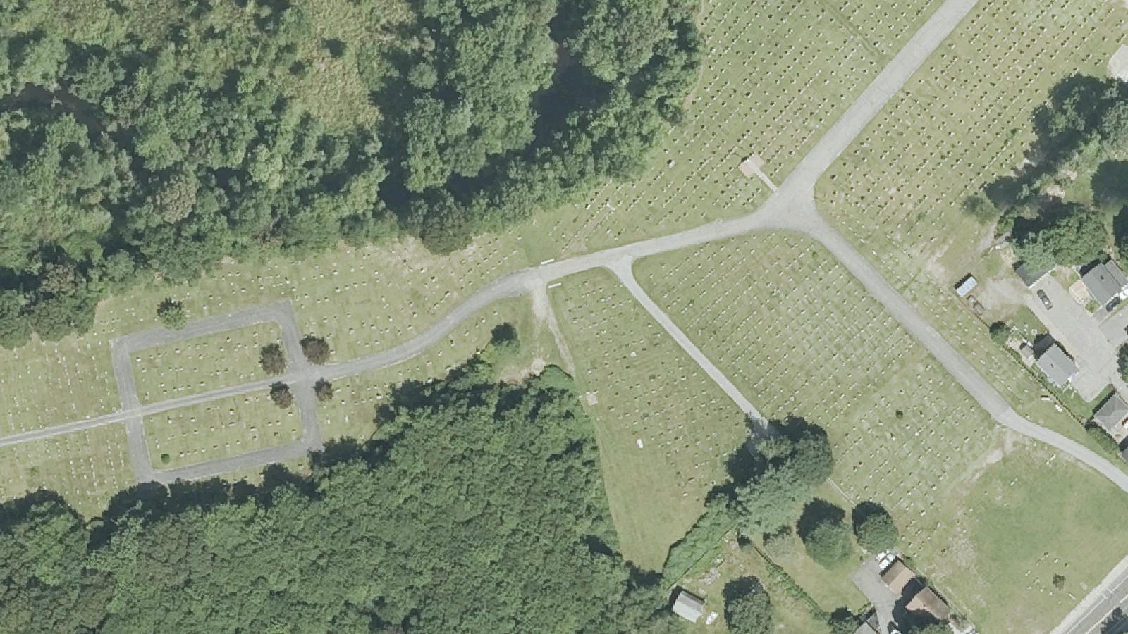 Aerial survey view of St. Stephen's Cemetery