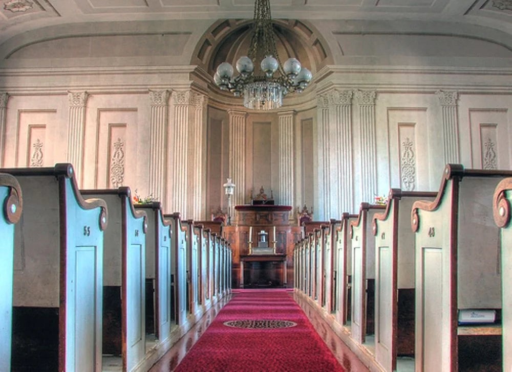 The 1847 First Universalist (Unitarian Universalist) Meeting House at 236 Commercial Street in Provincetown, Massachusetts