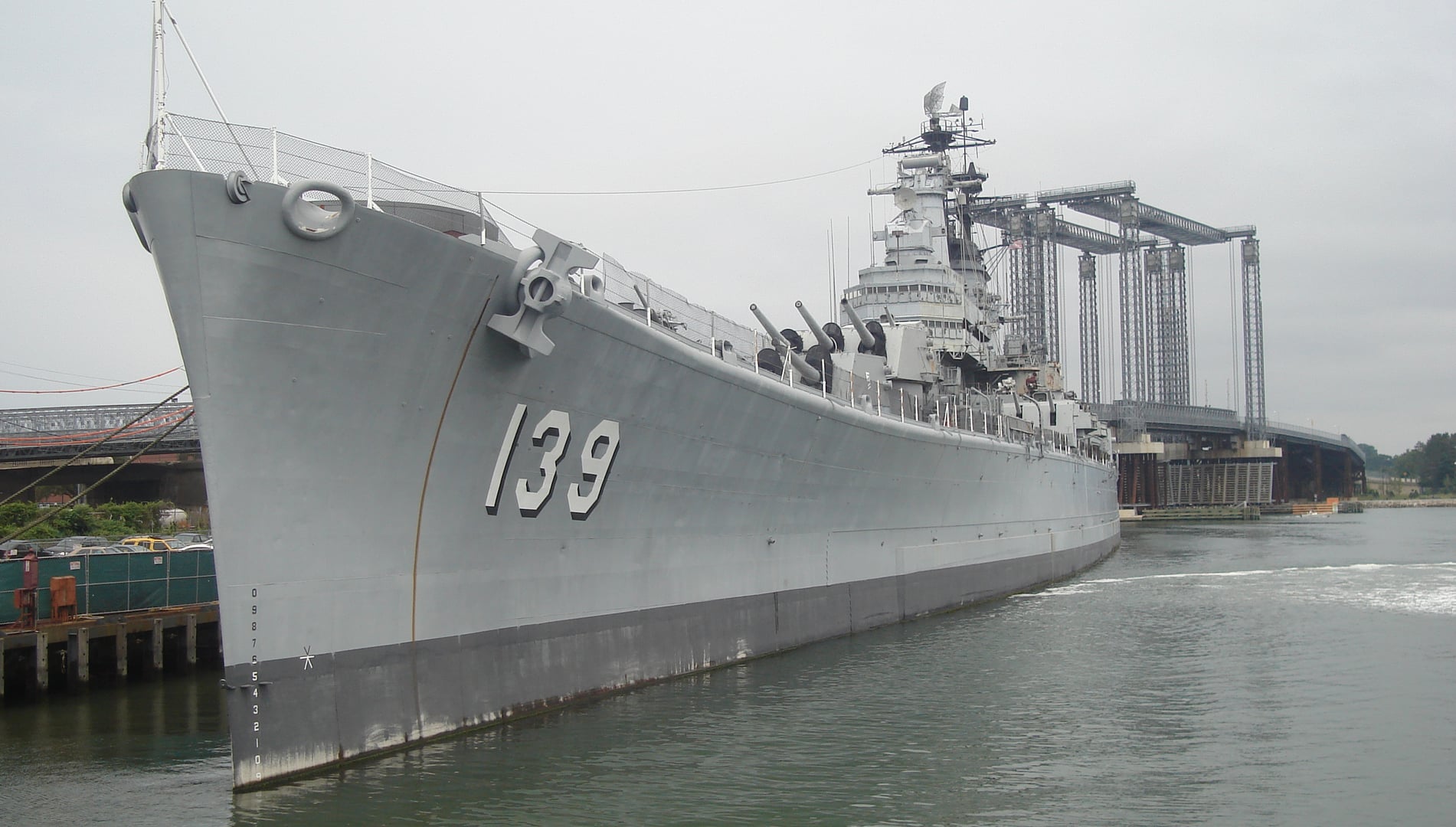 USS Salem (CA-139) heavy cruiser moored at the United States Naval Shipbuilding Museum in Quincy, Massachusetts