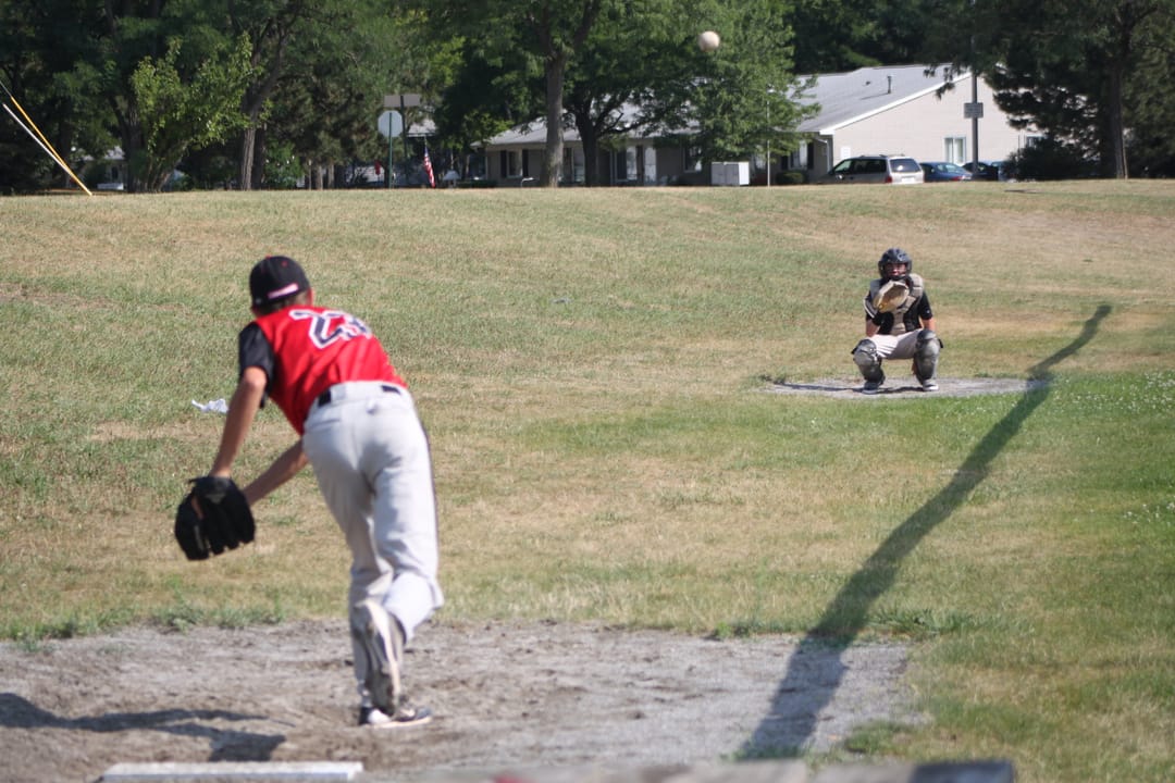 Sandlot Baseball Game Pitcher Warmup, Henry Ford Field,  Livonia, Michigan