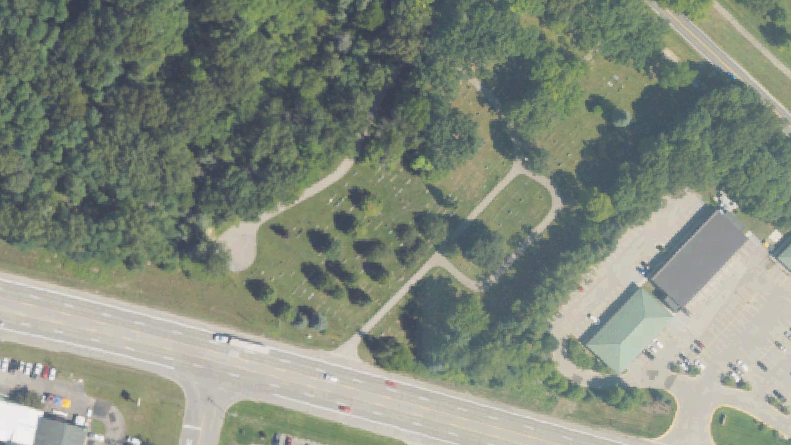 Aerial survey view of Ada Cemetery (Ada Witch Legend Area)