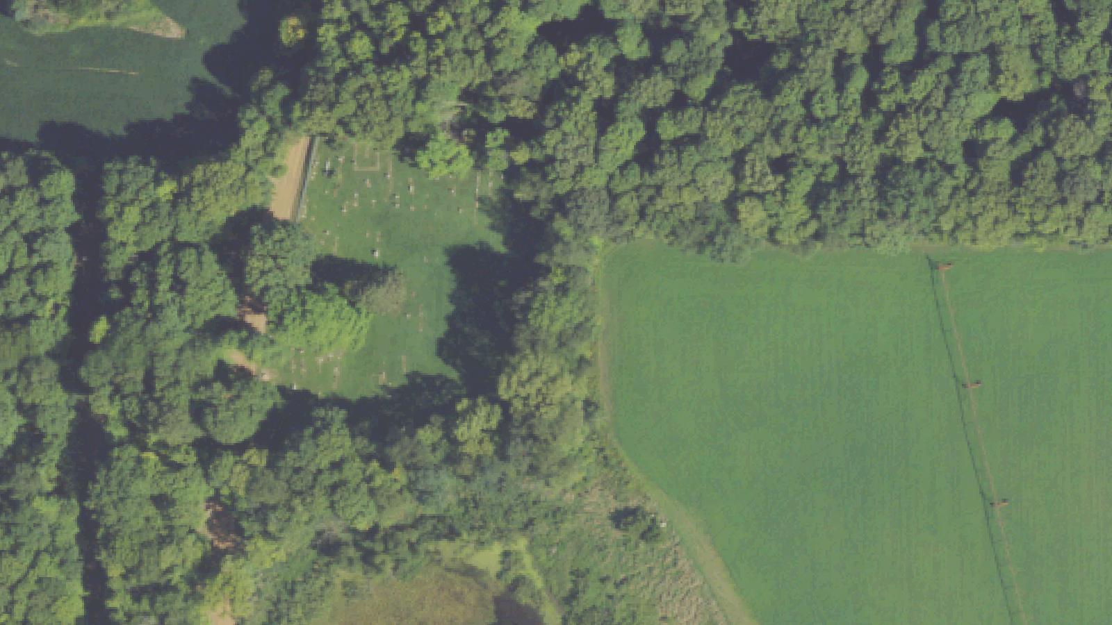 Aerial survey view of Anderson Cemetery
