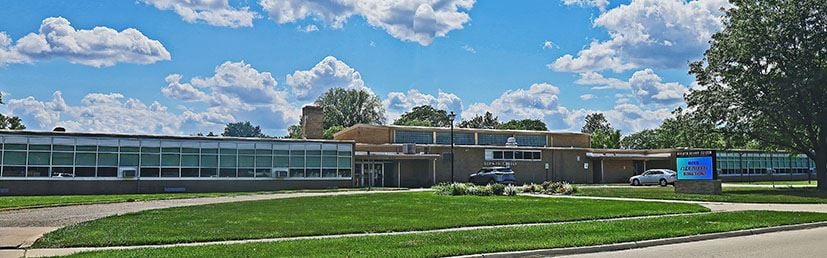 Berwyn Senior Recreation Center exterior, former elementary school building