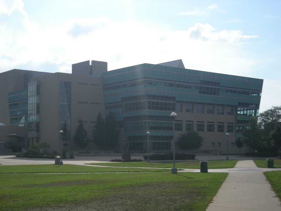 The Ferris Library for Information, Technology and Education (FLITE) on the campus of Ferris State University in Big Rapids, Michigan (United States).