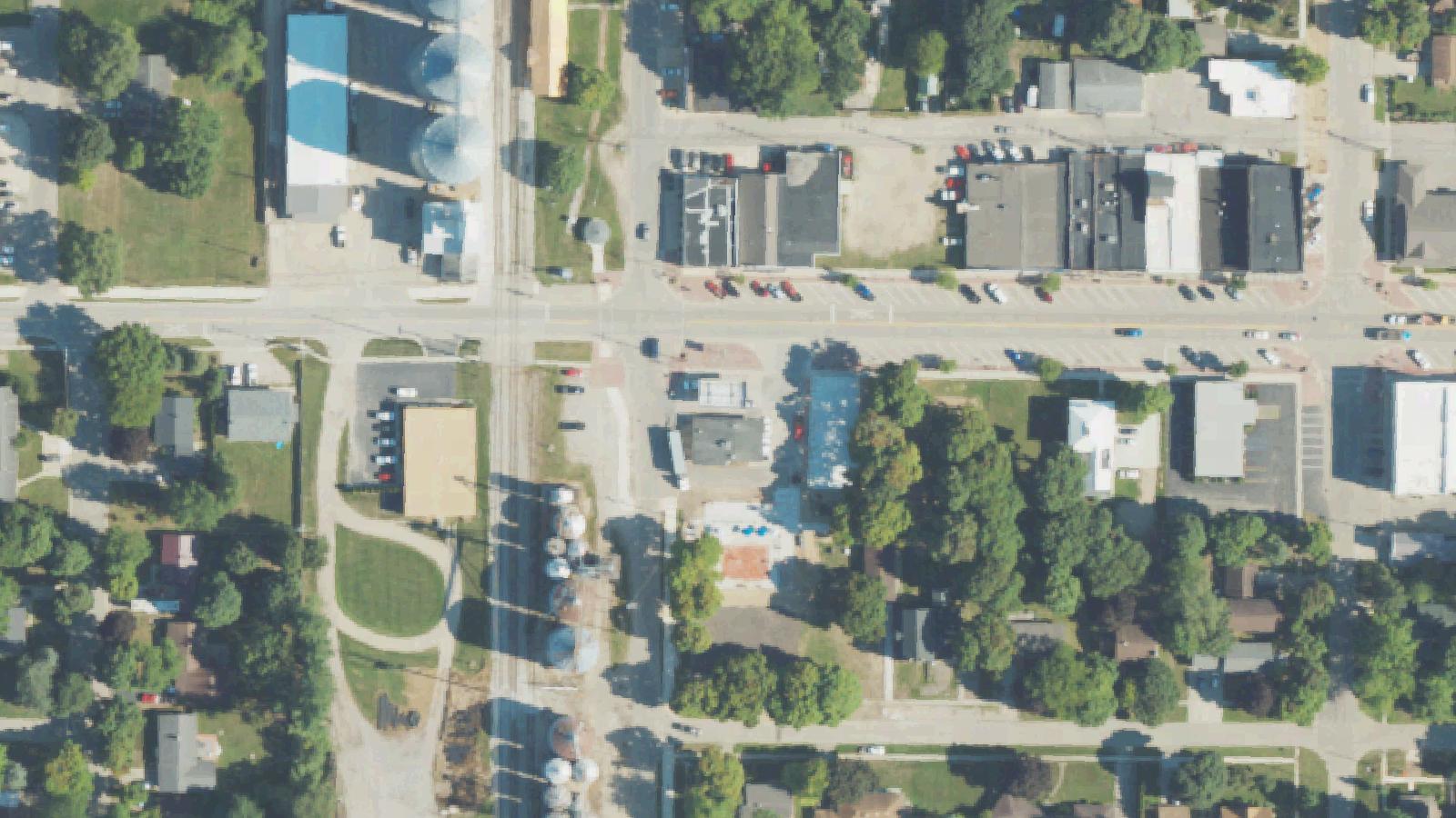 Aerial survey view of BP Gas Station