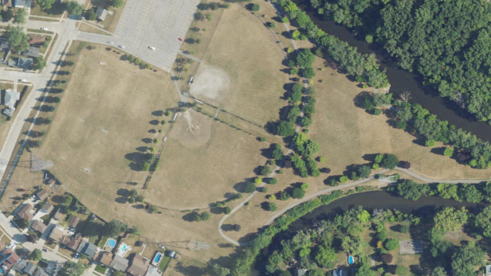 Aerial survey view of Council Point Park