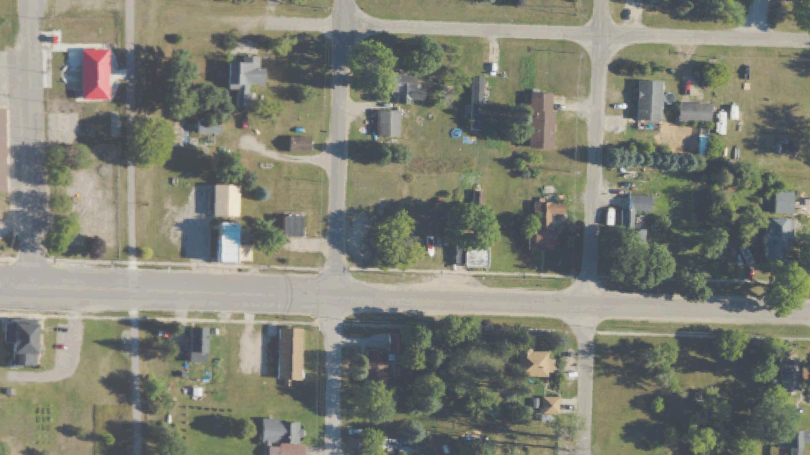 Aerial survey view of Fox Tower Cemetery (Tower Cemetery / Hudson Cemetery)