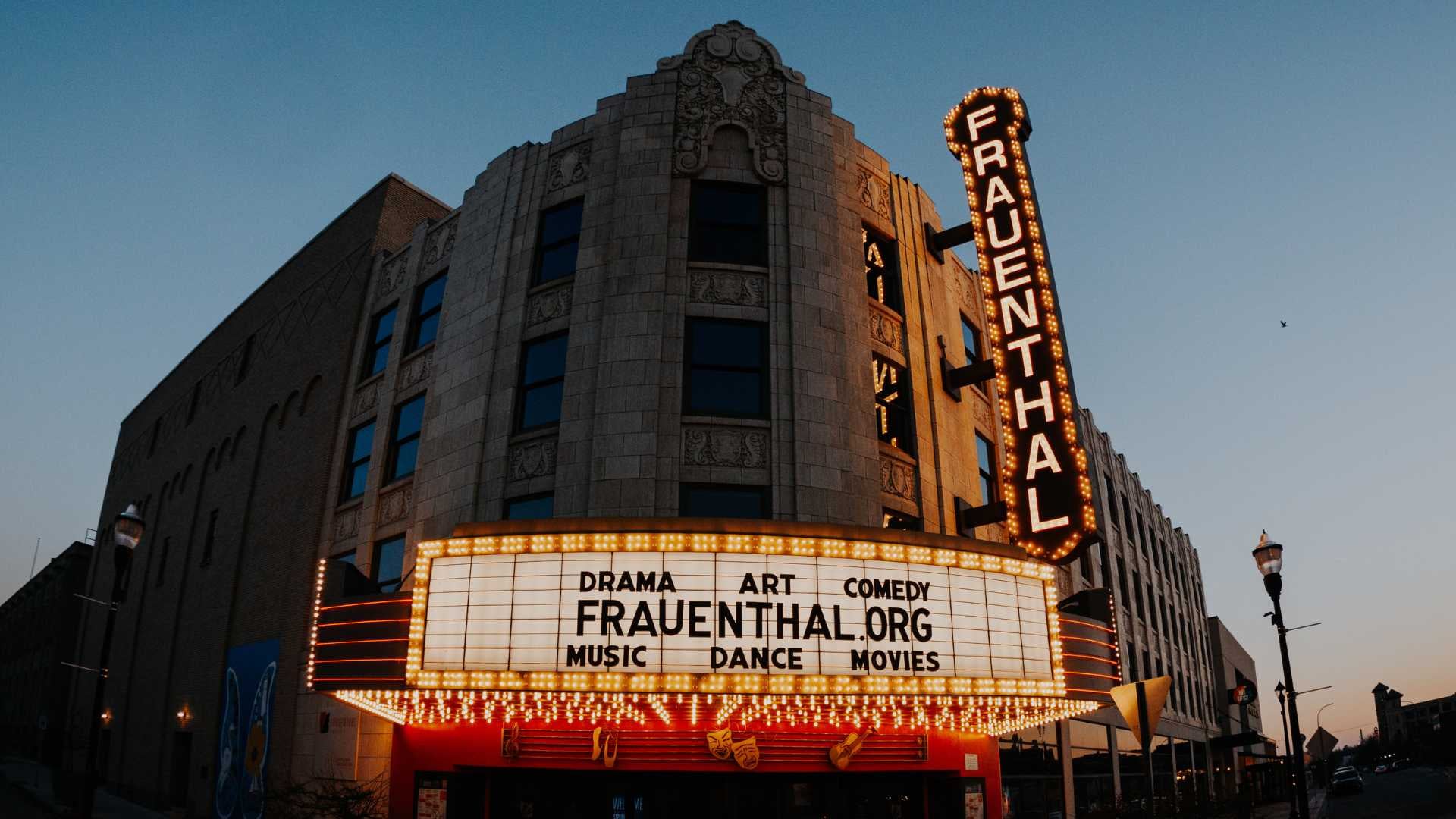 Frauenthal Center for the Performing Arts 1929 movie palace West Western Avenue Muskegon Michigan exterior