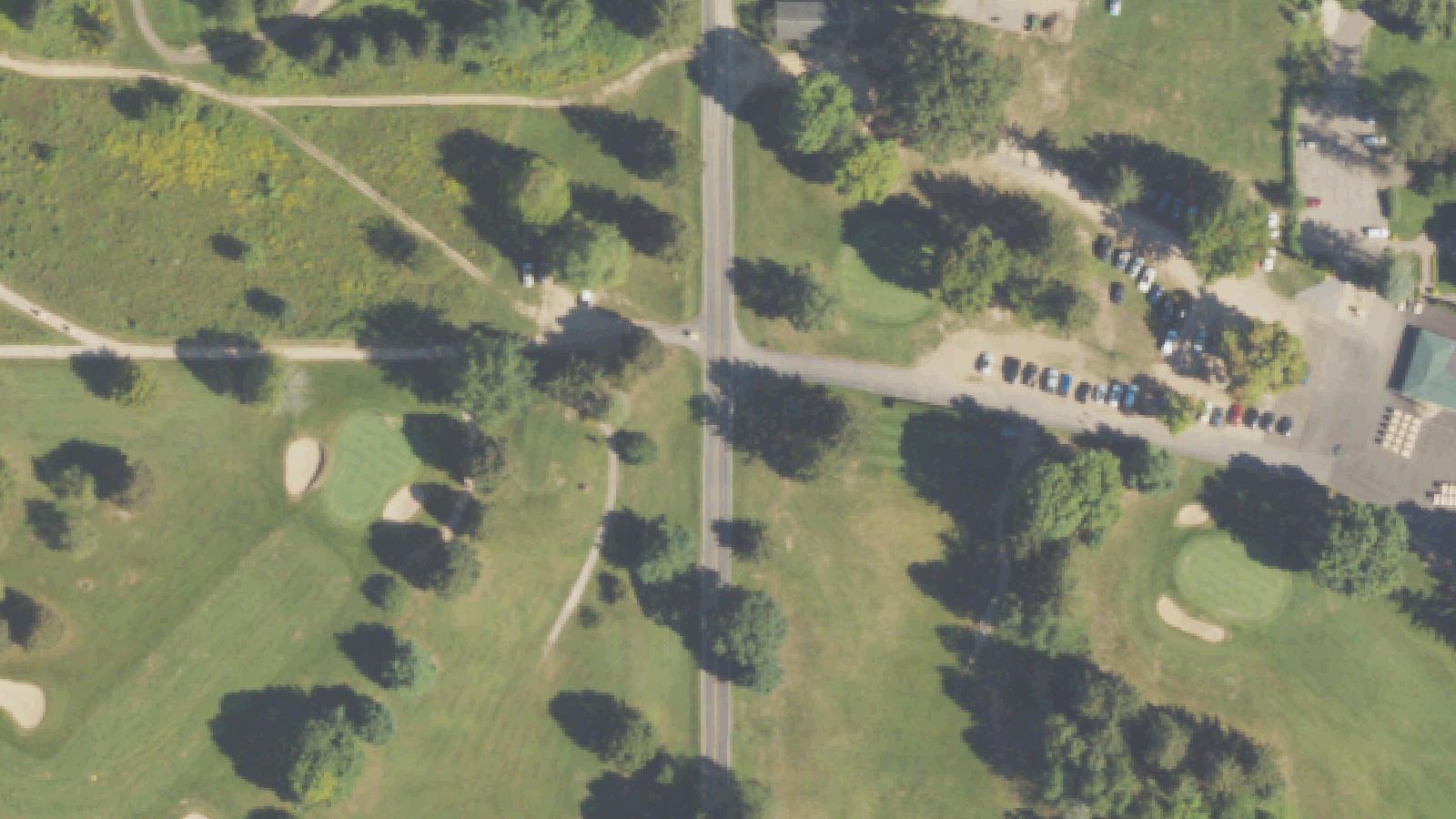 Aerial survey view of Frost Cemetery ("Munchkin Land")