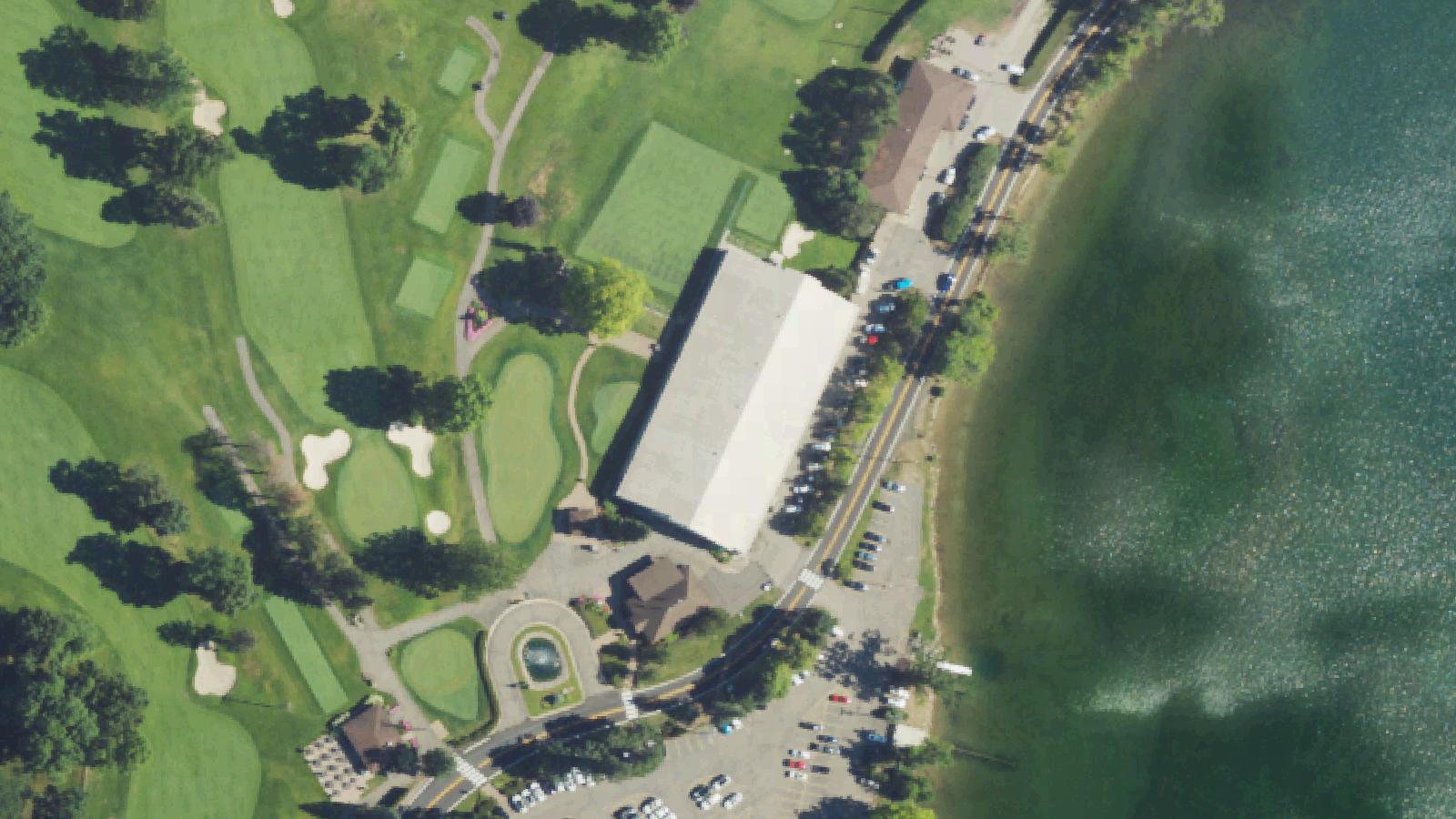 Aerial survey view of Green Lake Country Club
