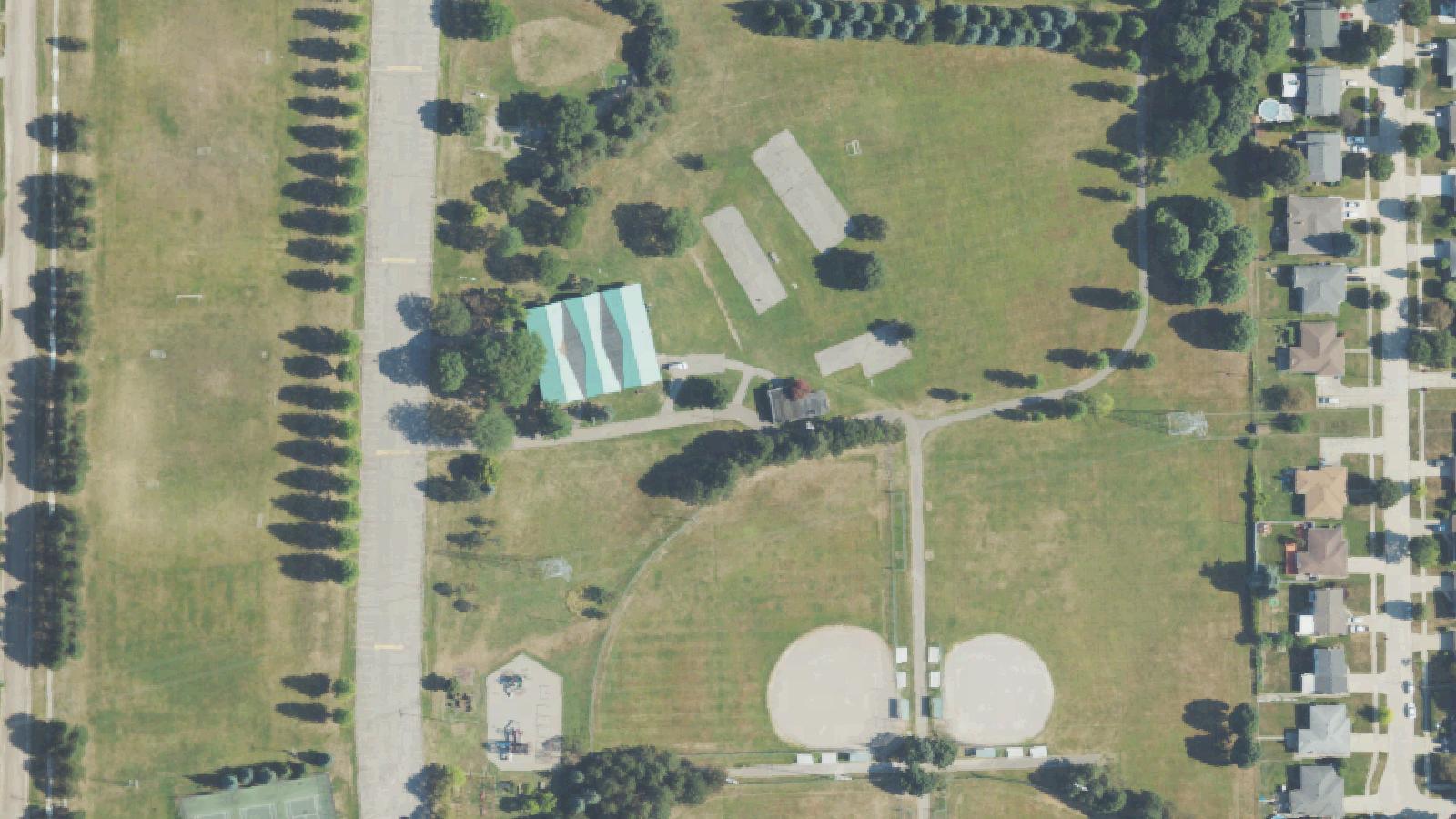 Aerial survey view of Halmich Park