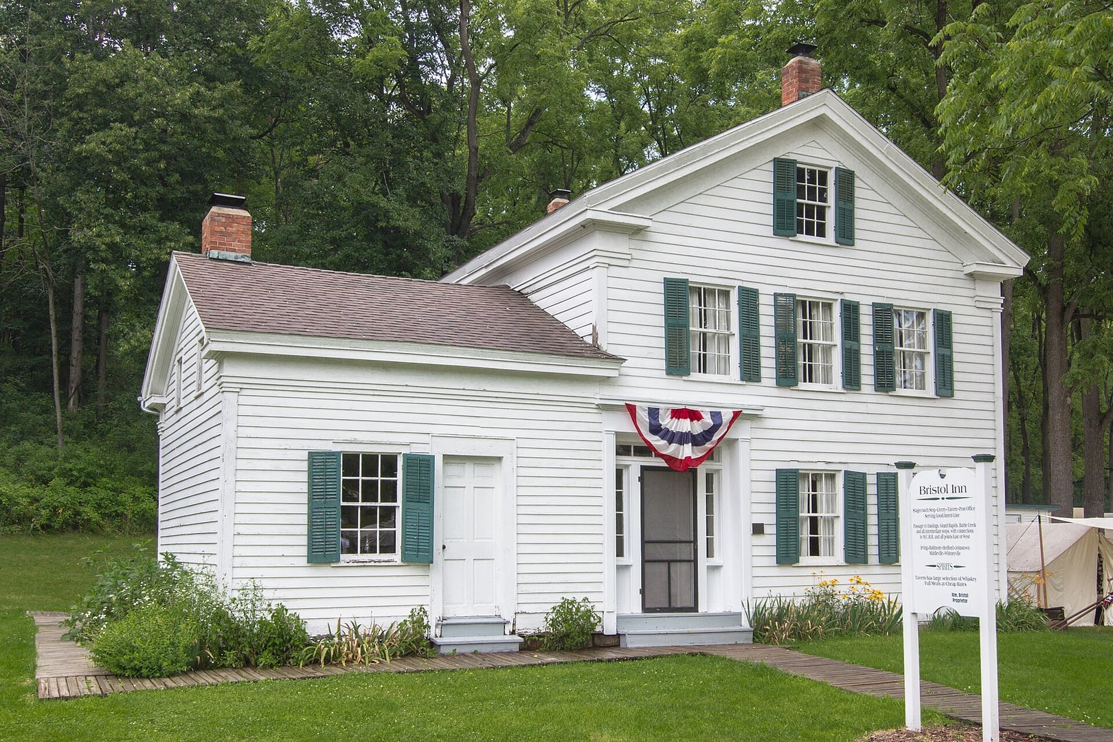 The 1848 Bristol Inn stagecoach stop at Historic Charlton Park in Barry County, Michigan, near Hastings
