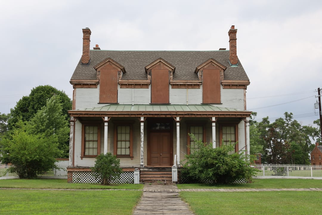 A restored Victorian commanding-officer's house on Officers' Row at Historic Fort Wayne, Detroit.