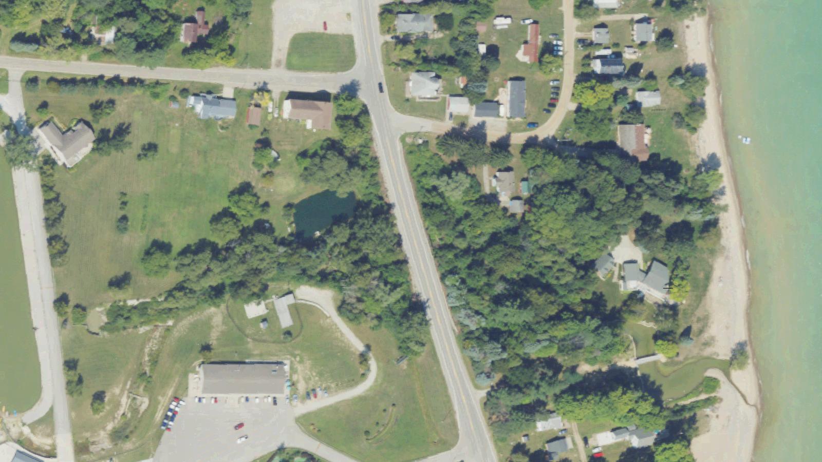 Aerial survey view of Lake Huron — Forester Beach