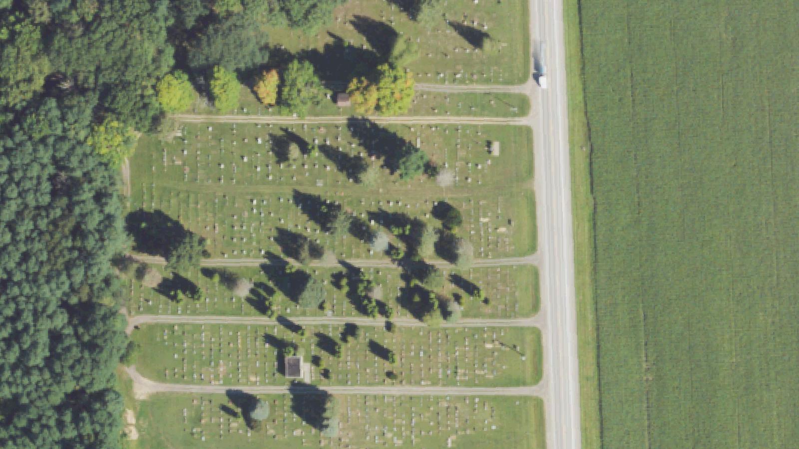 Aerial survey view of Memphis Cemetery