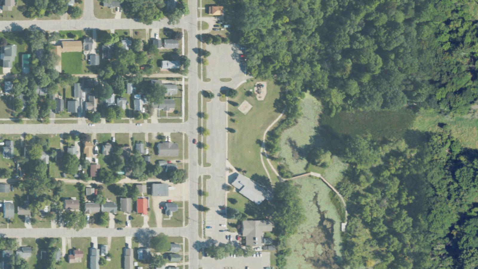 Aerial survey view of Mill Pond Park