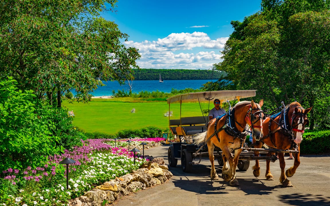 Mission Point Resort on the southeastern shoreline of Mackinac Island, Michigan