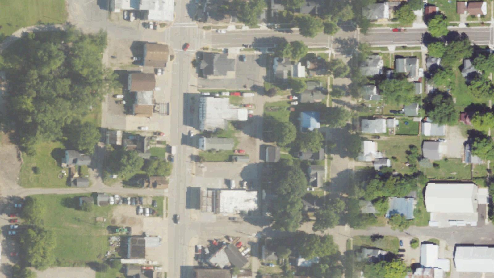 Aerial survey view of Old Quaker Cemetery (Lapham Cemetery)