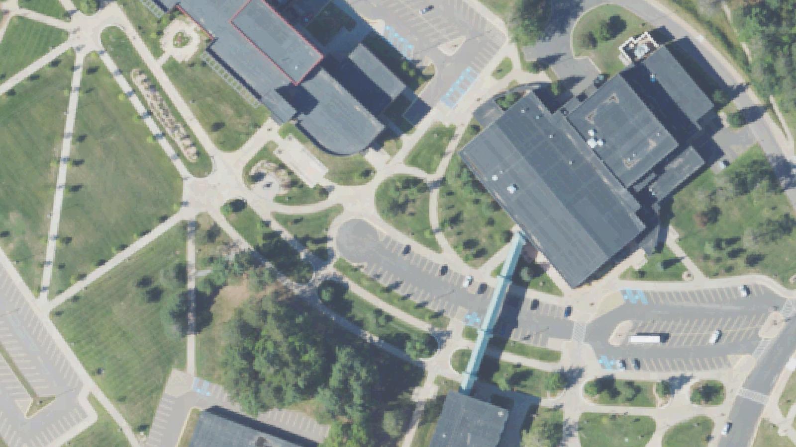 Aerial survey view of Pioneer Catholic Cemetery