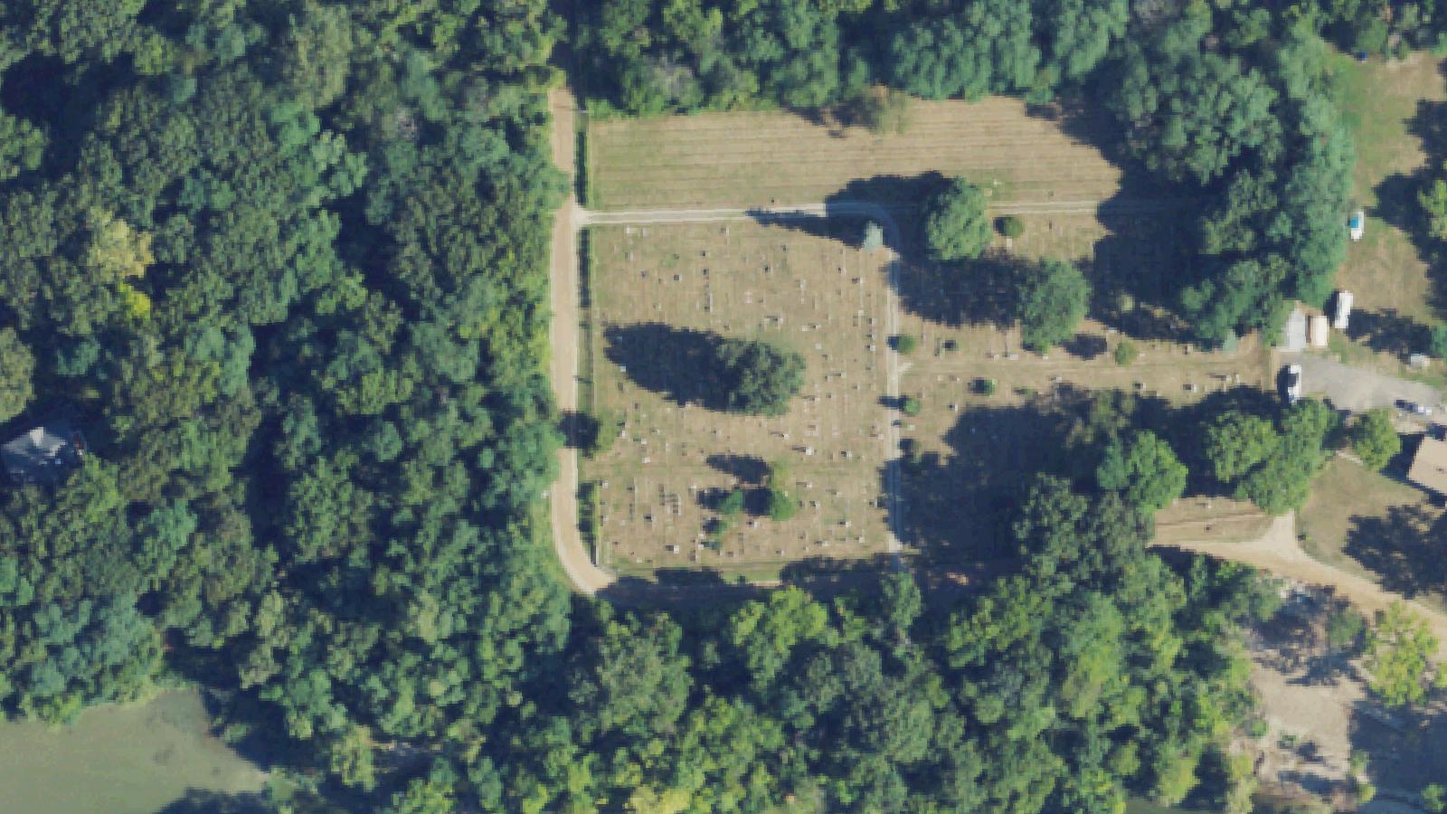 Aerial survey view of Soop Cemetery (Pleasantview Cemetery)