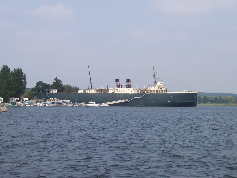 SS City of Milwaukee railroad carferry at berth in Manistee Michigan, 1931 National Historic Landmark