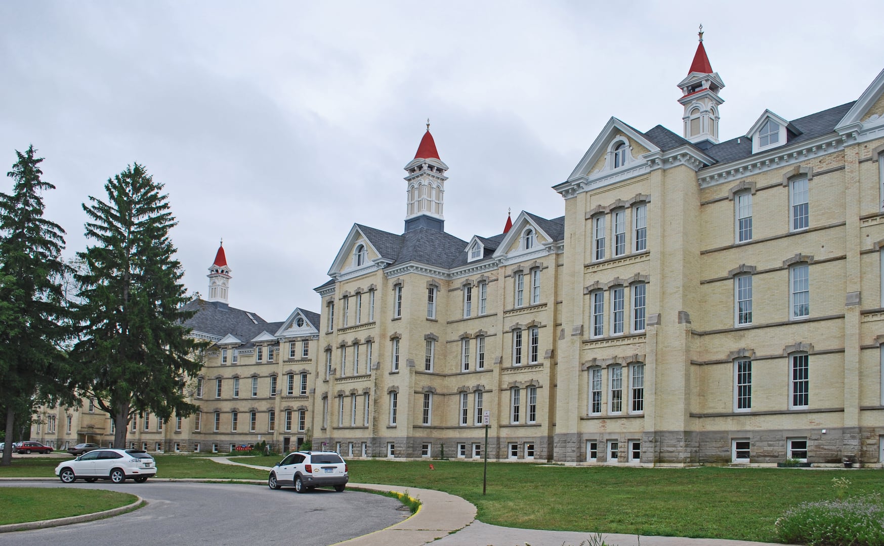 Traverse City State Hospital Building 50 Victorian-Italianate facade, The Village at Grand Traverse Commons, Traverse City, Michigan