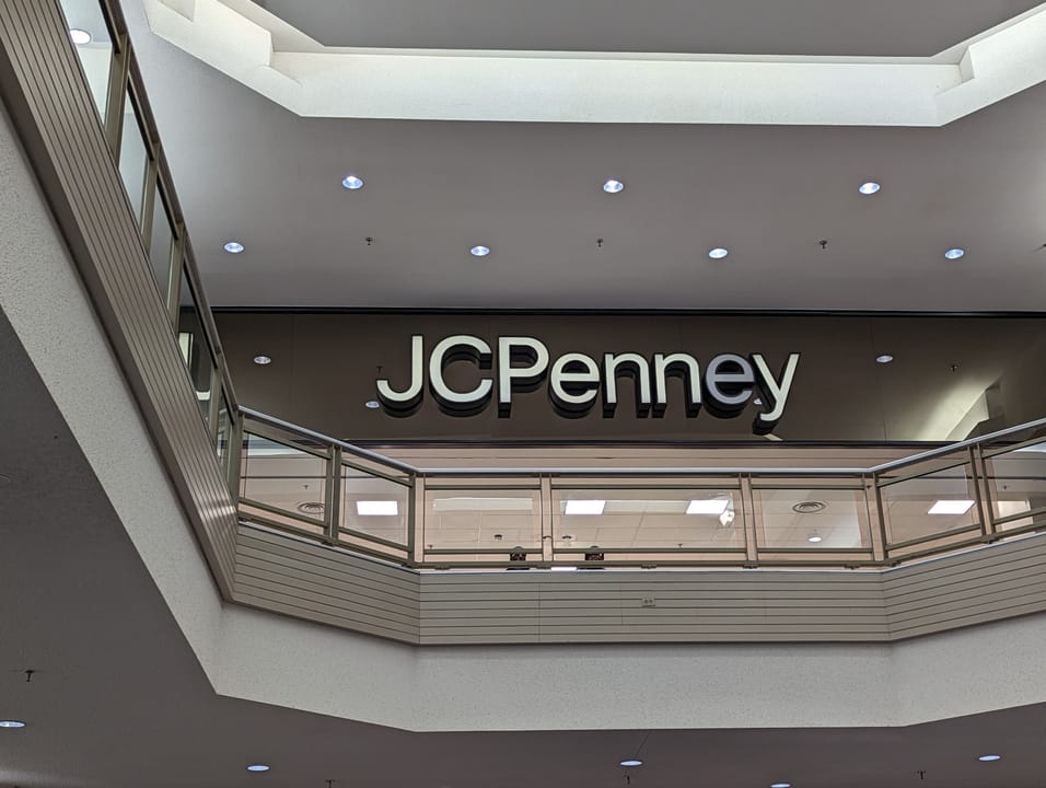 JCPenney smoked glass storefront