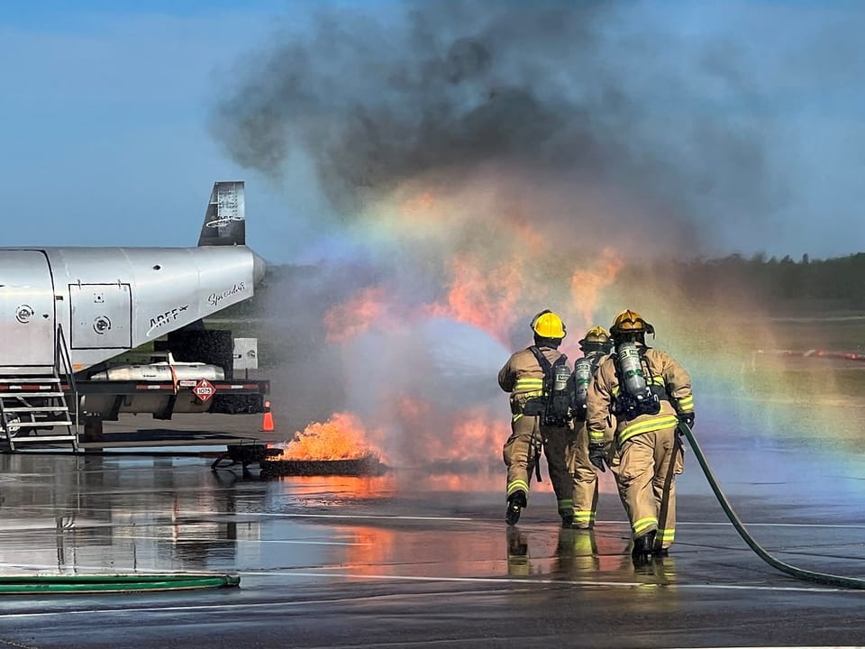 Minnesota National Guard Airmen, from the 148th Fighter Wing, and 25 partnering agencies participated in a full-scale Triennial exercise at the Duluth International Airport, Duluth, Minnesota on June 2, 2022.  The exercise simulated an aircraft striking a piece of large construction equipment upon t