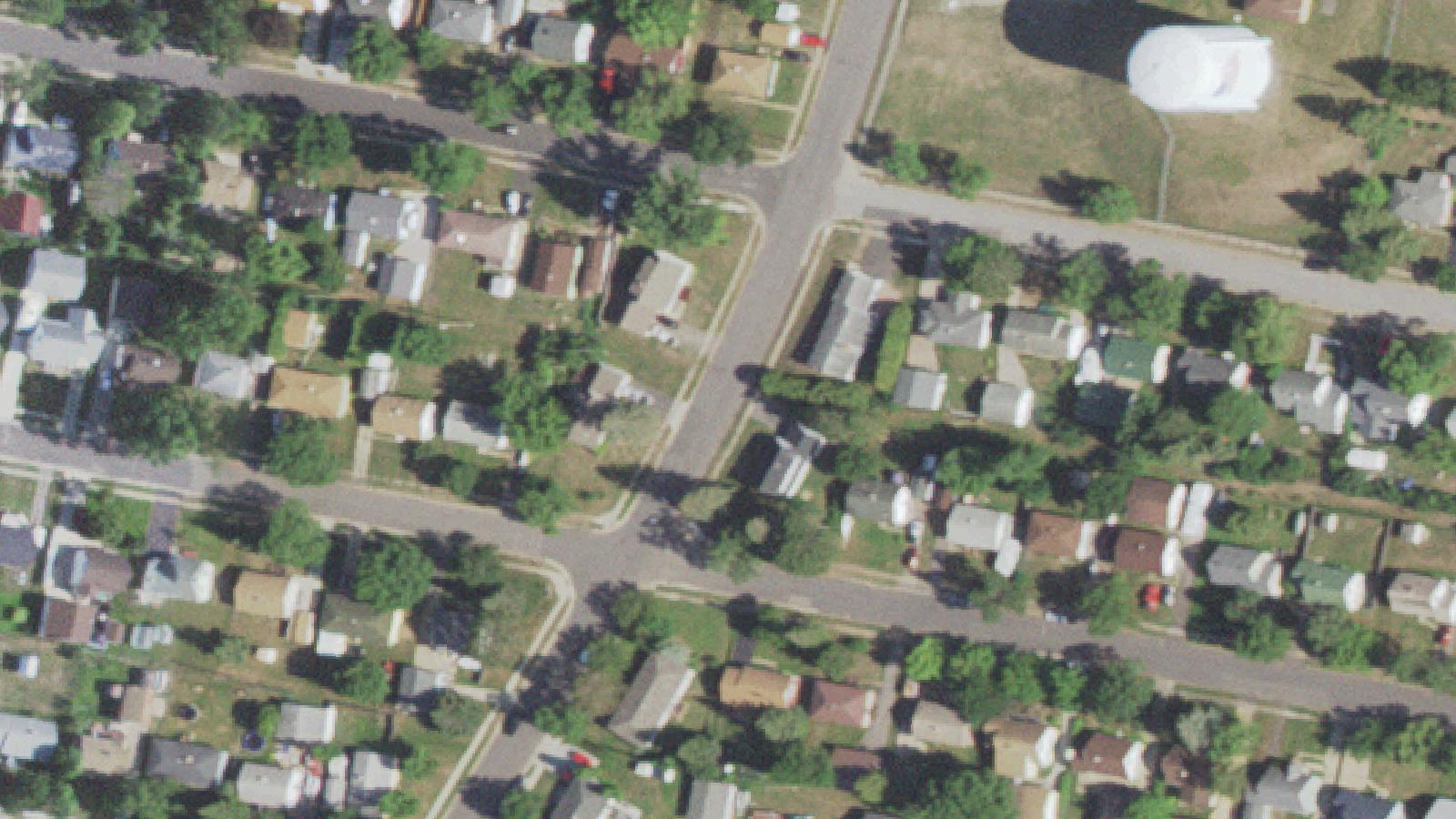 Aerial survey view of Hoyt Lakes Memorial Cemetery