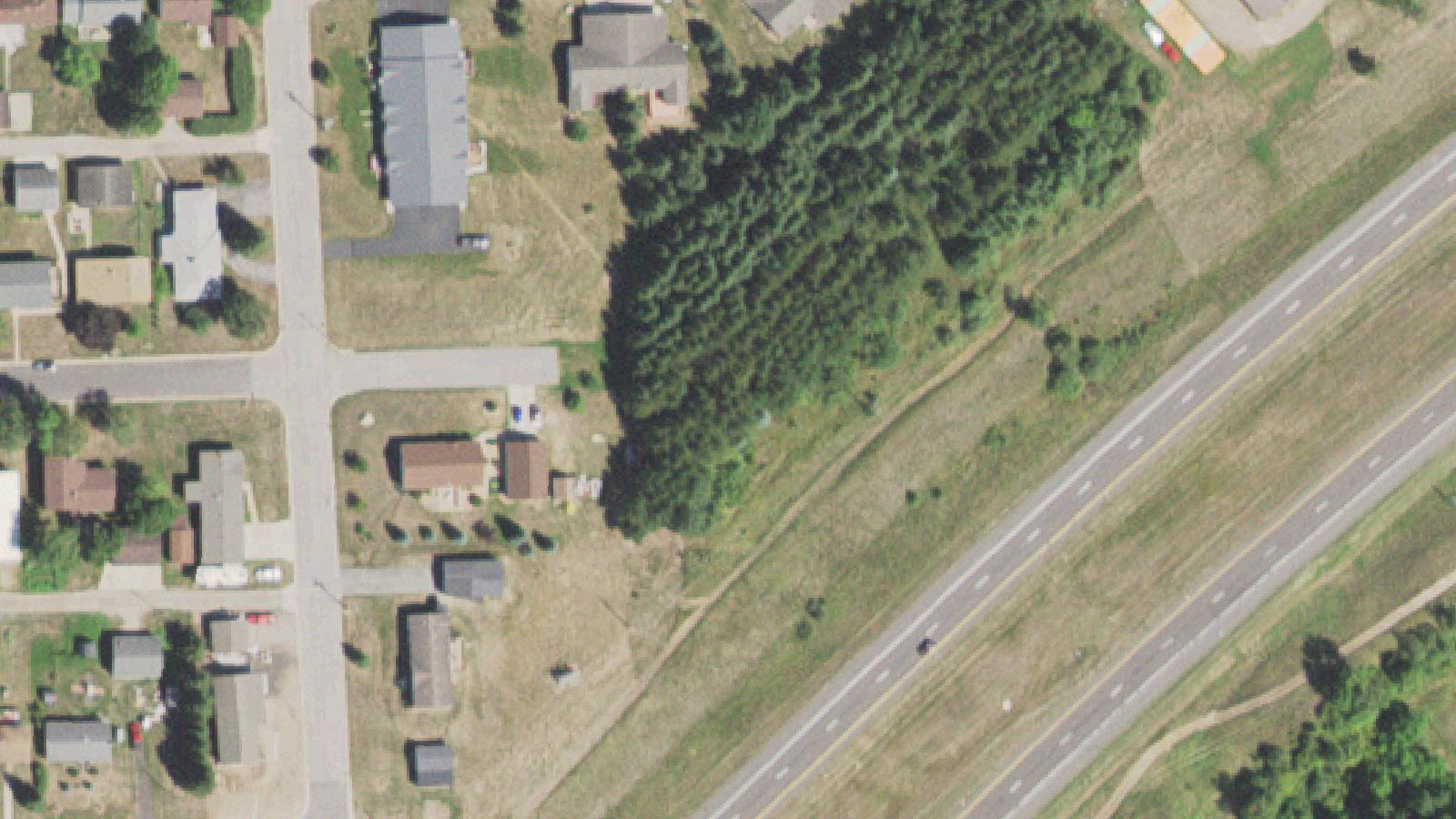 Aerial survey view of Lakeview Cemetery (Buhl)