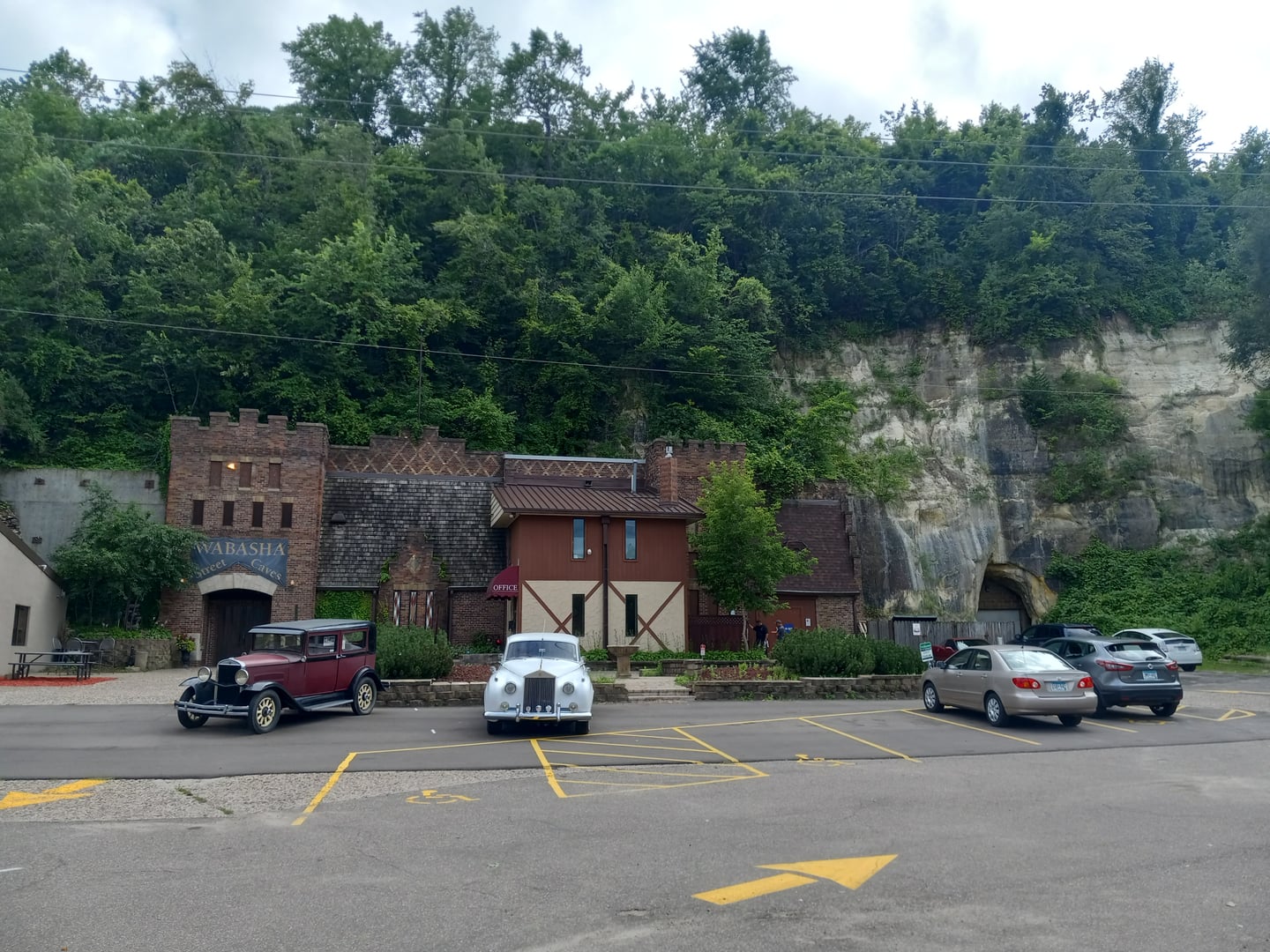 Wabasha Street Caves historic sandstone cave entrance in Saint Paul, Minnesota