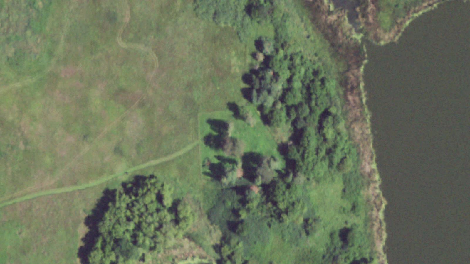 Aerial survey view of Loon Lake Cemetery