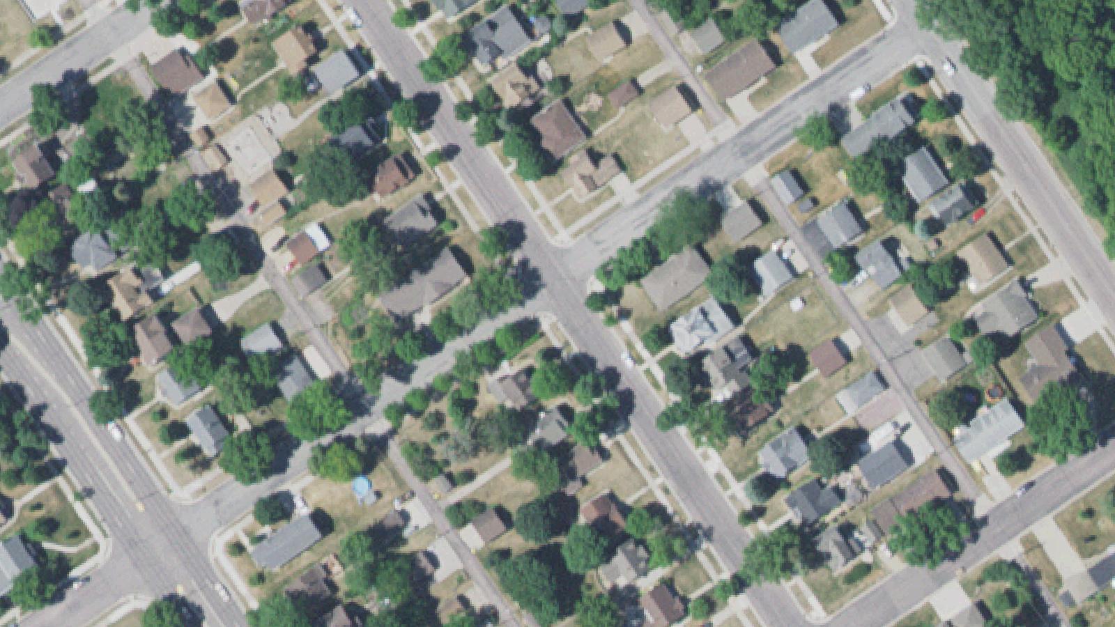 Aerial survey view of New Ulm City Cemetery