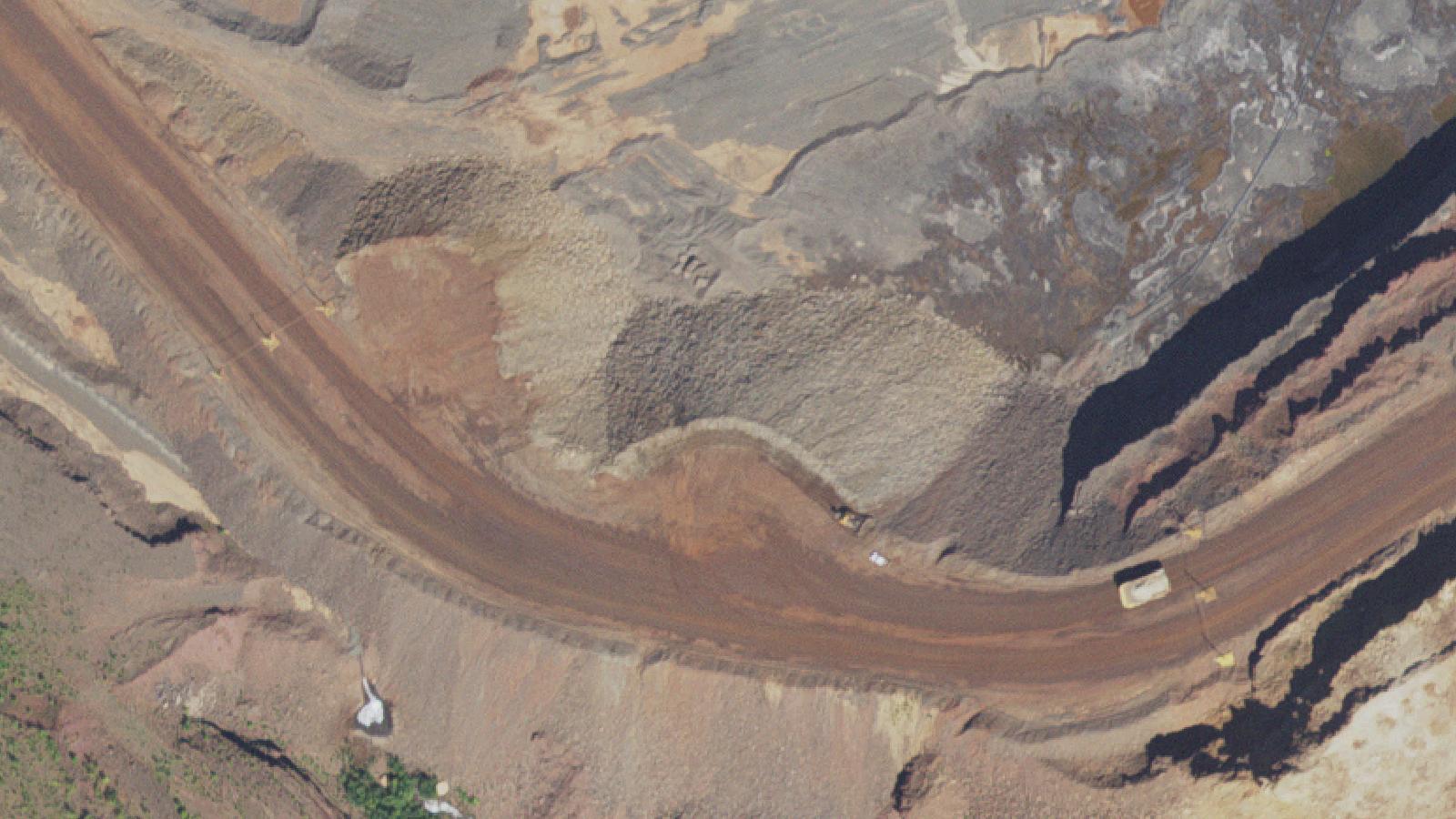 Aerial survey view of North Hibbing Ghost Town