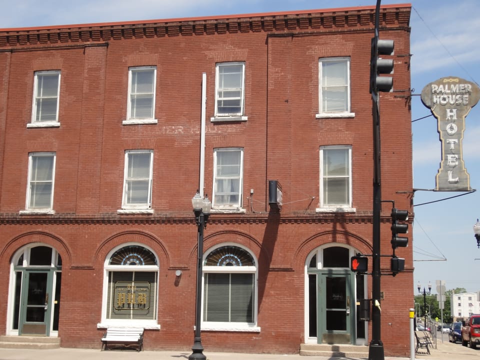 Palmer House Hotel three-story brick exterior, Sauk Centre Minnesota