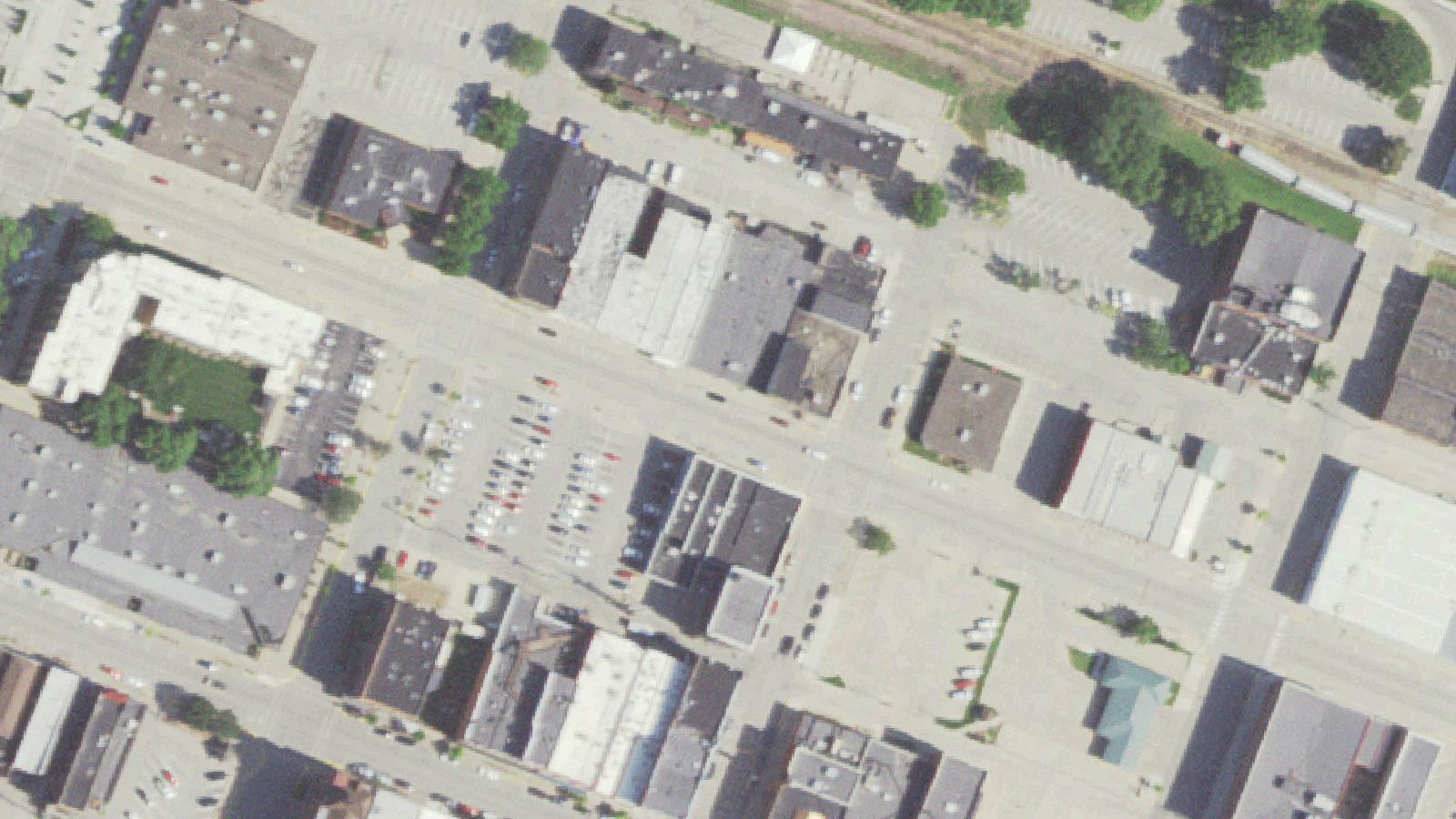 Aerial survey view of Pieces of the Past Antique Store