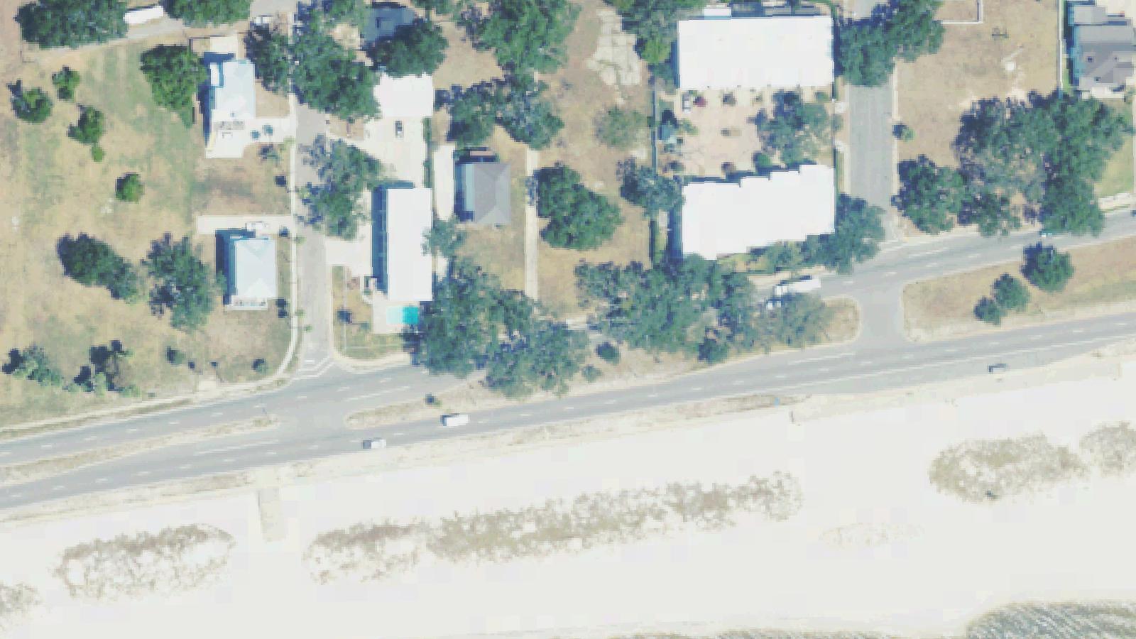 Aerial survey view of Old Biloxi City Cemetery