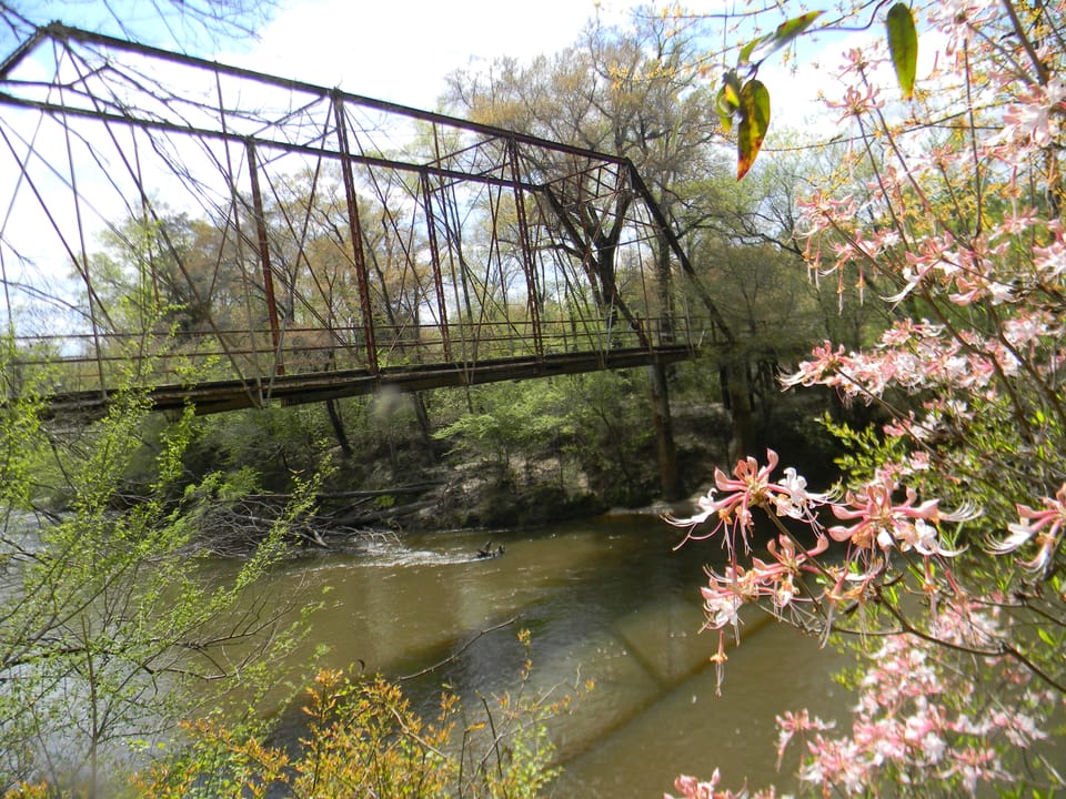 Historic iron truss Stuckey's Bridge spanning the Chunky River near Meridian, Mississippi