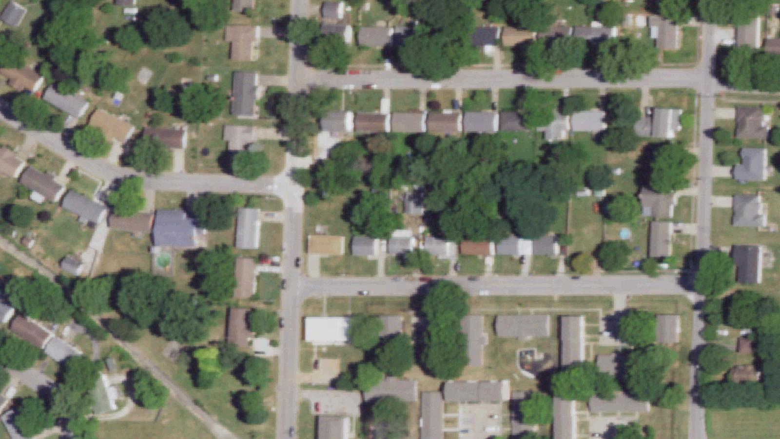 Aerial survey view of Bass Country Inn (former Howard Johnson's)