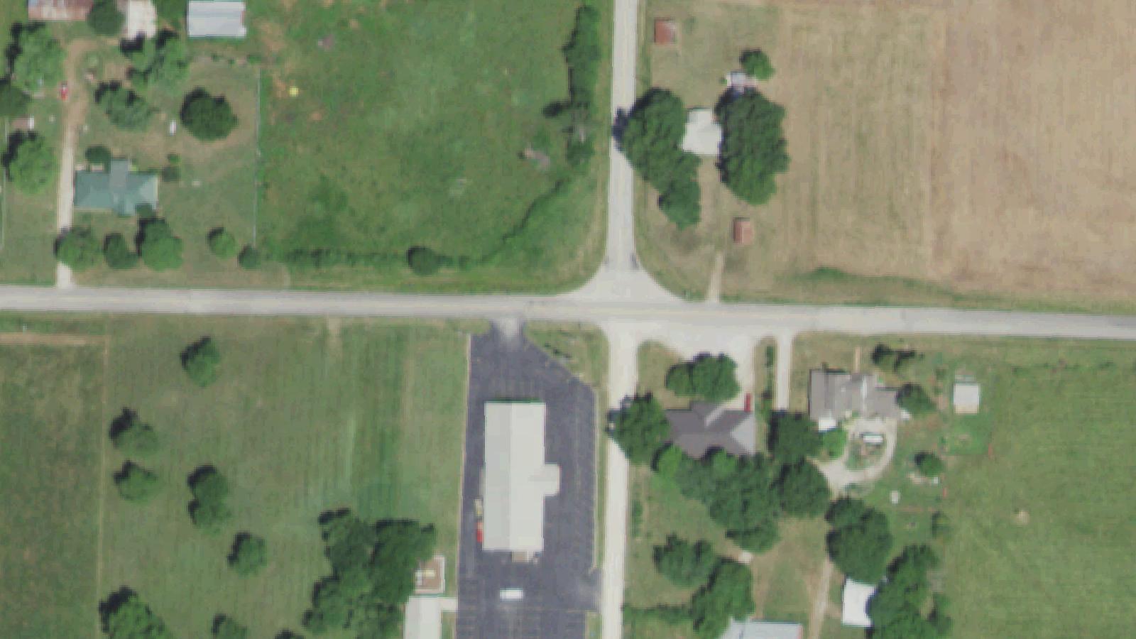 Aerial survey view of Bluff Cemetery