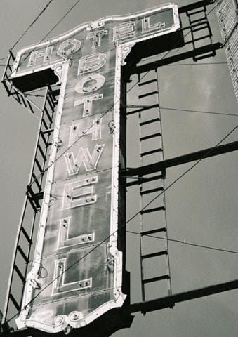 The Hotel Bothwell sign in Sedalia, Mo. Cropped on Adobe Photoshop.