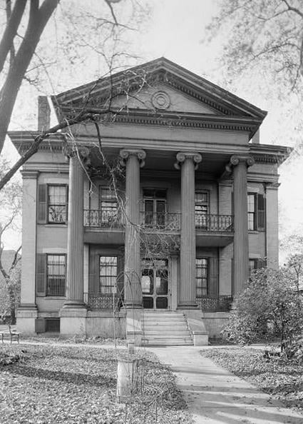 1936 HABS photograph of the Chatillon-DeMenil Mansion at 3352 DeMenil Place in the Benton Park neighborhood of St. Louis, Missouri, a Greek Revival house museum