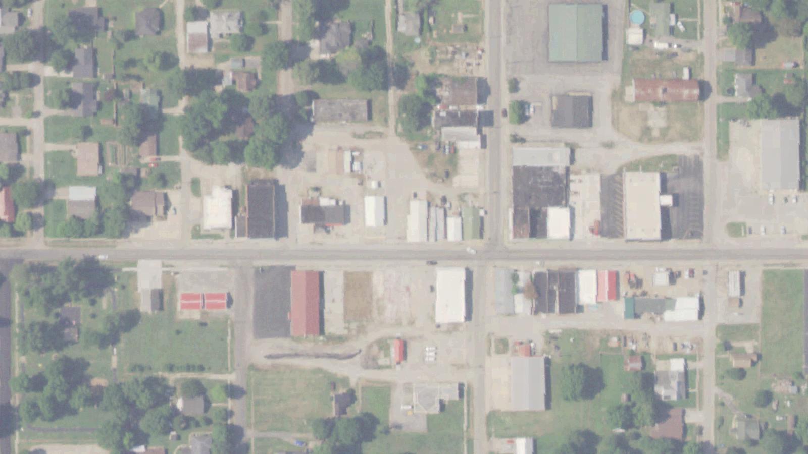 Aerial survey view of Crybaby Bridge (Senath)