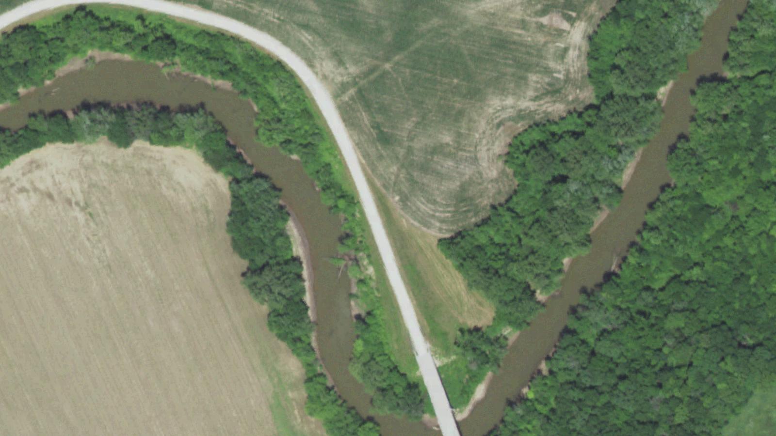 Aerial survey view of Enoch's Knob Bridge (Site)